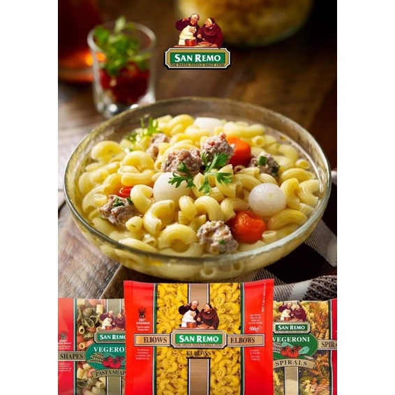 Nui  rau củ San Remo Gói 375gr
