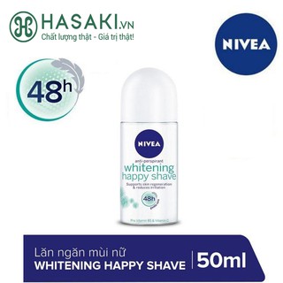 Lăn Khử Mùi Nữ Nivea Dịu Nhẹ Whitening Happy Shave 50ml