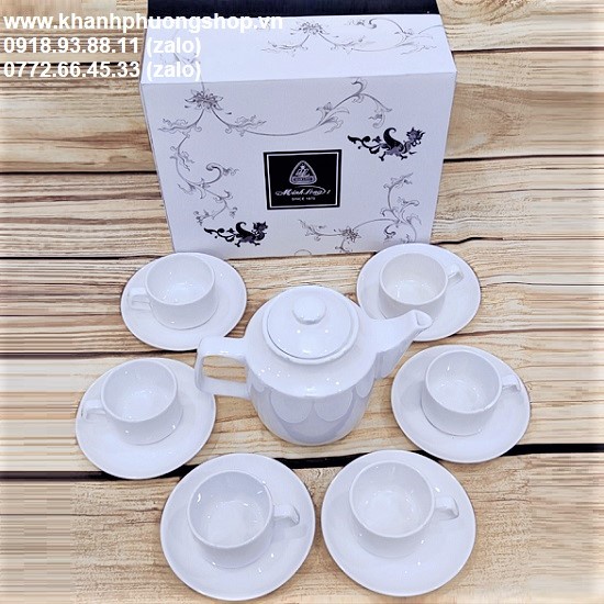 Bộ ấm trà gốm sứ Minh Long - bộ ấm trà