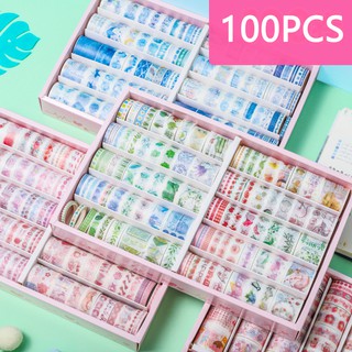 Set 100 Băng Keo Dán Hình Hoa Anh Đào Dễ Thương