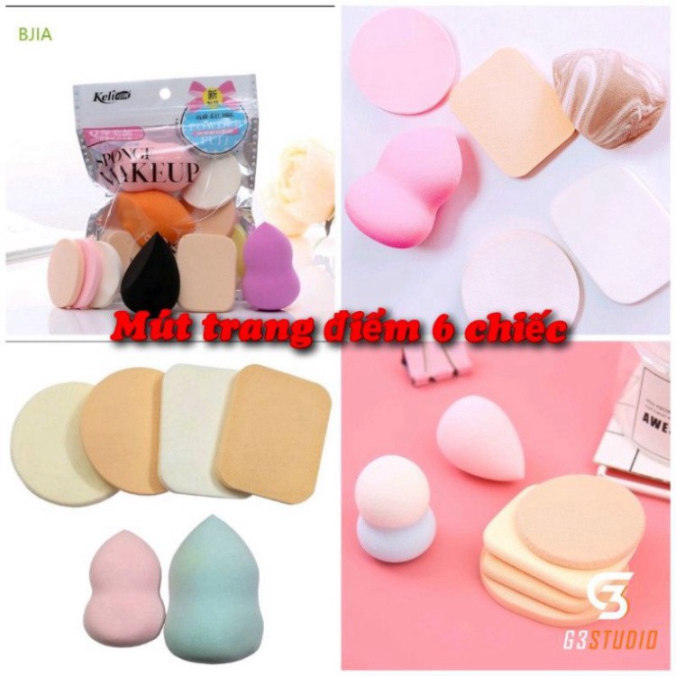 Bộ 6 mút trang điểm bọt biển Keli sponge makeup