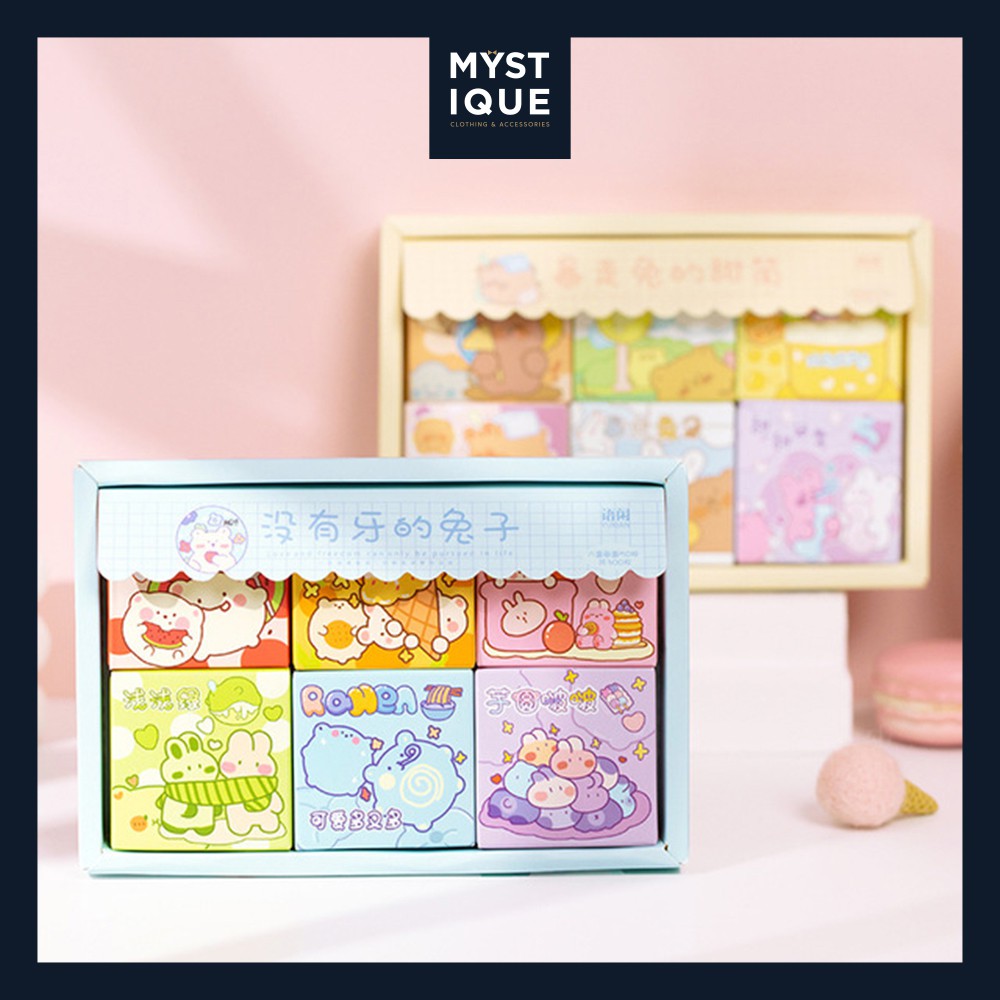 SET 300 Sticker dán trang trí sổ tay, hình dán dễ thương, gồm 6 hộp sticker khác nhau - MYSTIQUE STO