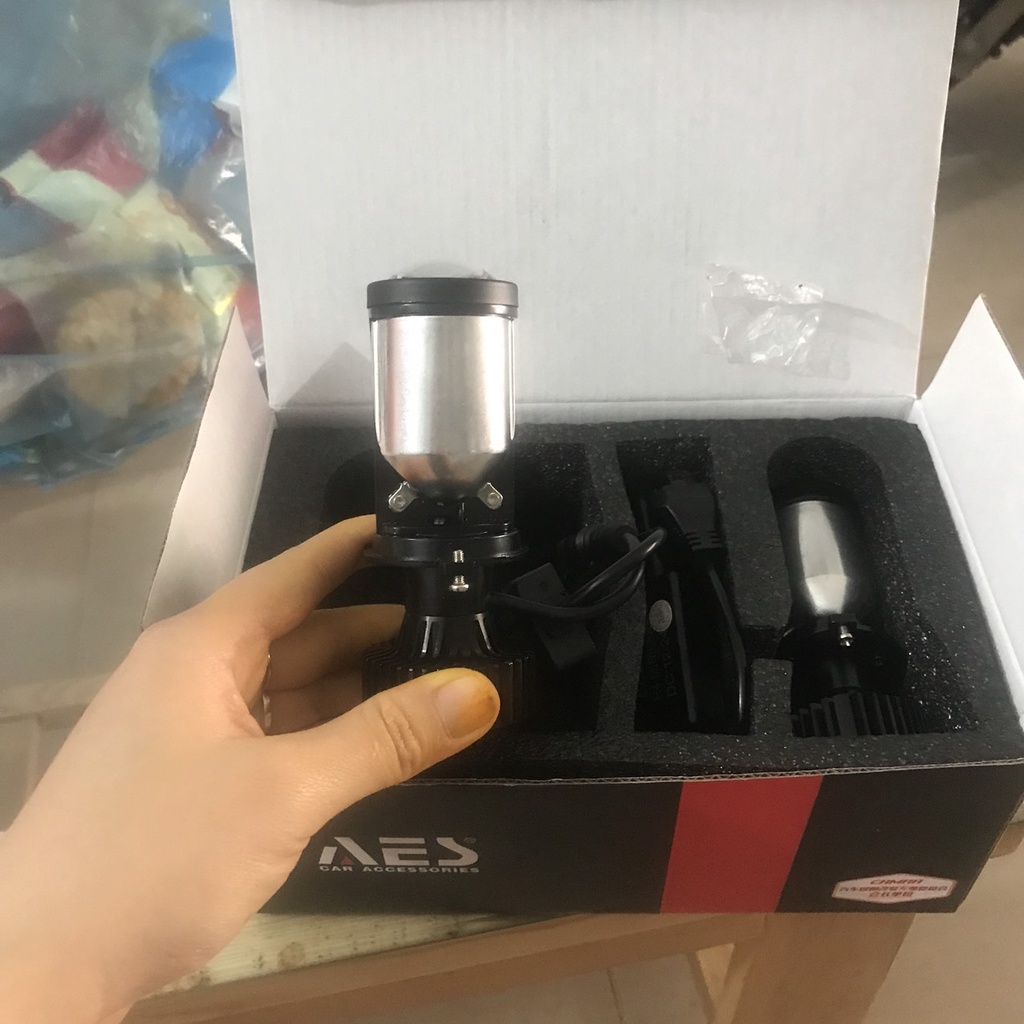 Bi led mini AES chân H4  cho xe máy, ô tô