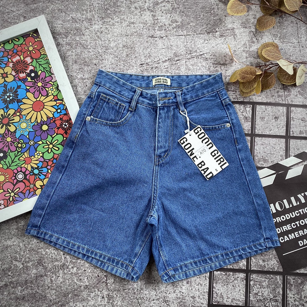 Quần Short Jean Nữ Ngố Lửng Trơn Cạp Cao Trơn Năng Động Thoải Mái Kiểu Hàn Quốc | BigBuy360 - bigbuy360.vn