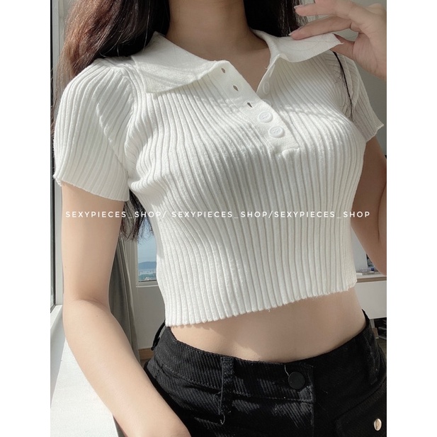 [ẢNH THẬT 100%]Áo polo gài nút thun gân màu trắng siêu co giãn- HÀNG CAO CẤP CÓ SẴN | BigBuy360 - bigbuy360.vn