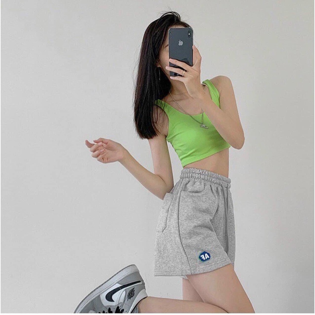 [Set 3 quần FA] Quần short nữ UNISEX set quần FA gồm 3 chiếc chất thun màu đen/ trắng/ xám hình thật video thật | BigBuy360 - bigbuy360.vn