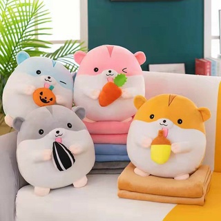 Gấu bông có mễn, gấu bông sóc kèm chăn