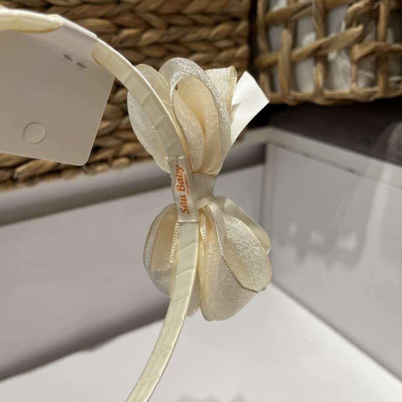 Bờm xước tóc nơ voan handmade đơn giản cho bé