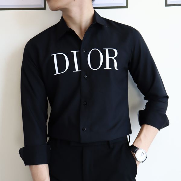 Áo sơ mi nam IN CHỮ vải kate mềm mịn mặc mát SMTD