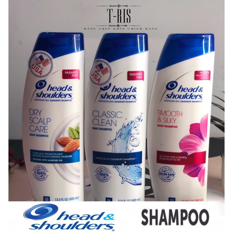 FSSMAR27 GIẢM 20% - FSSMAR27 GIẢM 60%[USA] Dầu gội Head &amp; Shoulder sạch gàu 400ml chính hãng P&amp;G Mỹ|Scalp|Classic|Smooth