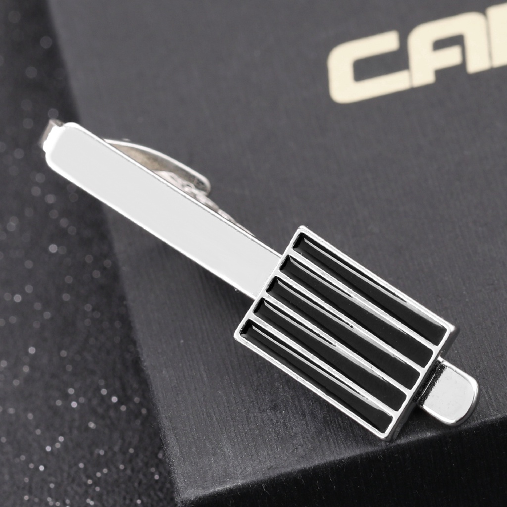 EFAN Kẹp Cà Vạt Họa Tiết Sọc Đen Thời Trang Cho Nam LK02