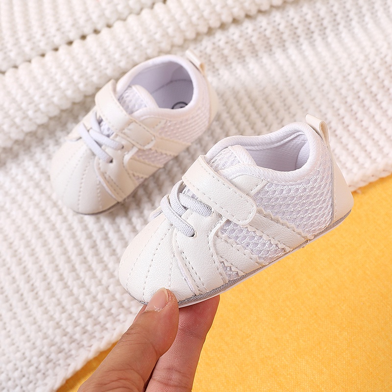 Giày Sneaker Da Pu Đế Cao Su Mềm Chống Trượt Mùa Xuân Cho Bé Sơ Sinh Tập Đi