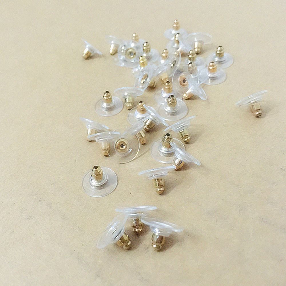 Set 50 nút chặn bông tai bằng cao su mềm trong suốt nhiều màu DIY