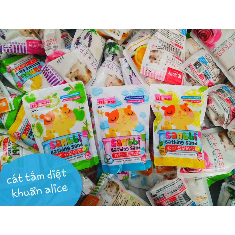 cát tắm diệt khuẩn và khử mùi Alice 500gr -1kg dành cho hamster