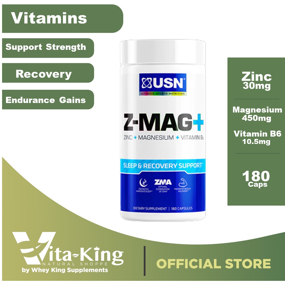 USN Z-MAG+ Viên Uống Bổ Sung Khoáng Chất Tăng Cường Sức Khỏe, Tăng Testostorone 180 Viên
