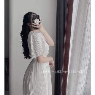 váy maxi dập li dài mimee