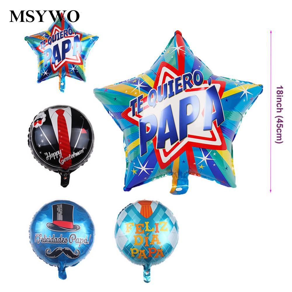 msywo07 Father's Day Foil Balloons Party Decorations Supplies Celebration Birthday 18 Inches Dad Balloon Decor Chic