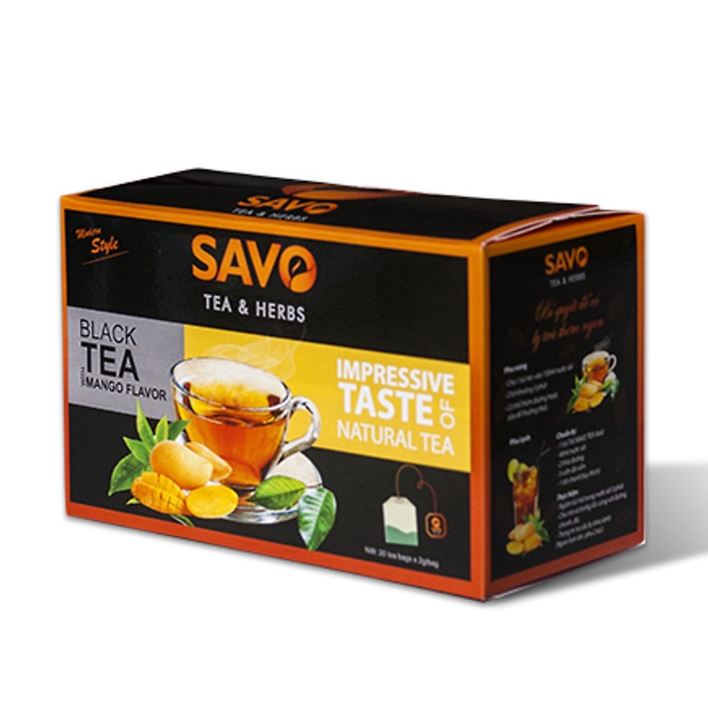 Trà Xoài túi lọc SAVO Mango Tea - Hộp 25 Gói x 2g thumbnail