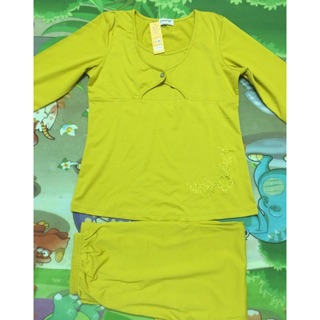 Bộ sau sinh cotton dài tay
