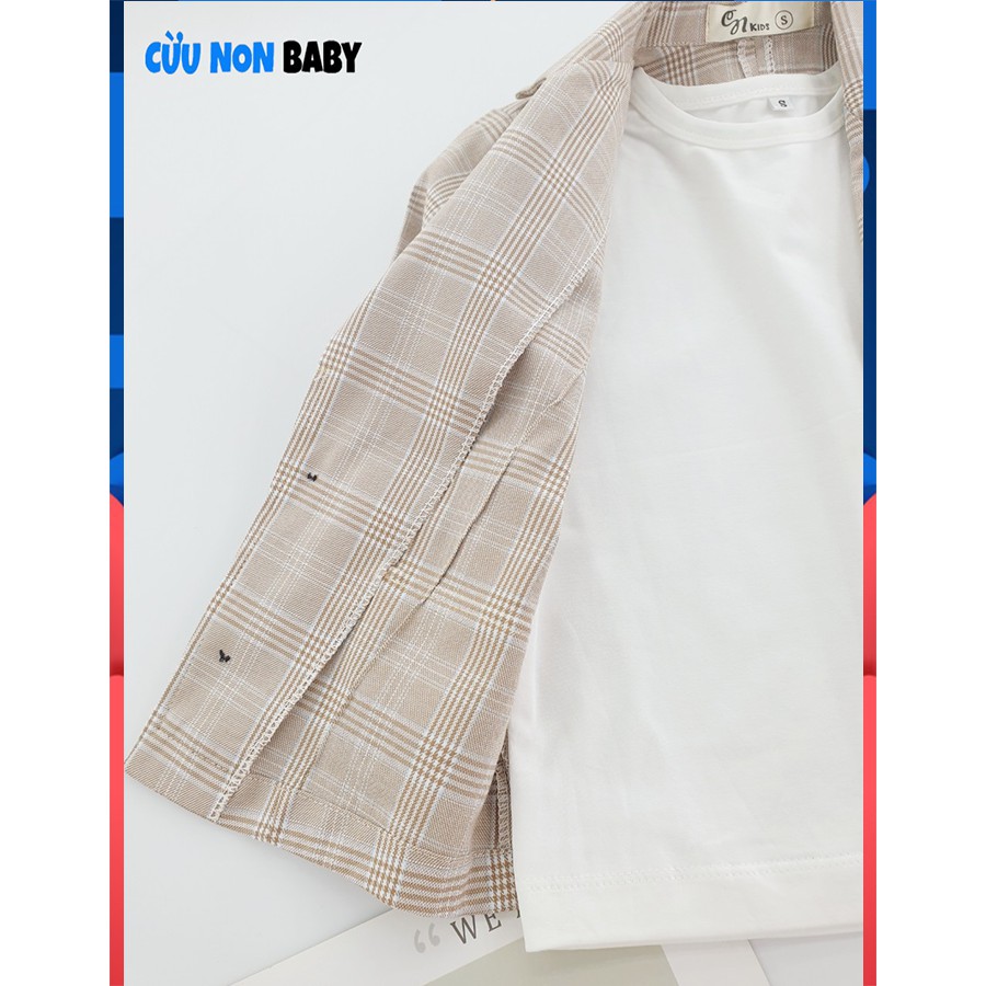 [Vest Cao Cấp][CUUNKM10 giảm 10k] Bộ Vest Sọc sang chảnh - Cừu non baby + Tặng kèm áo thun bên trong (giá 69k)-Sọc Ngắn