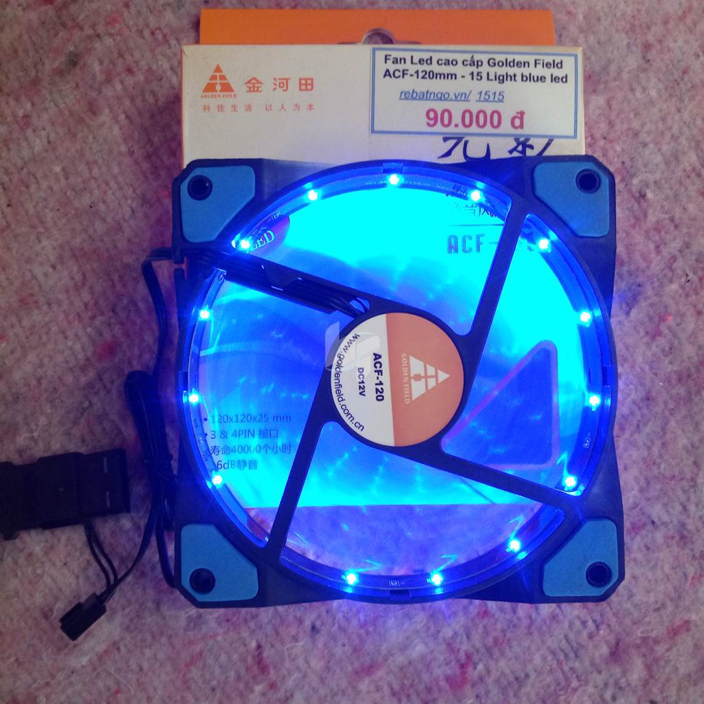 Fan case Led cao cấp Golden Field ACF-120mm - 15 LED Blue