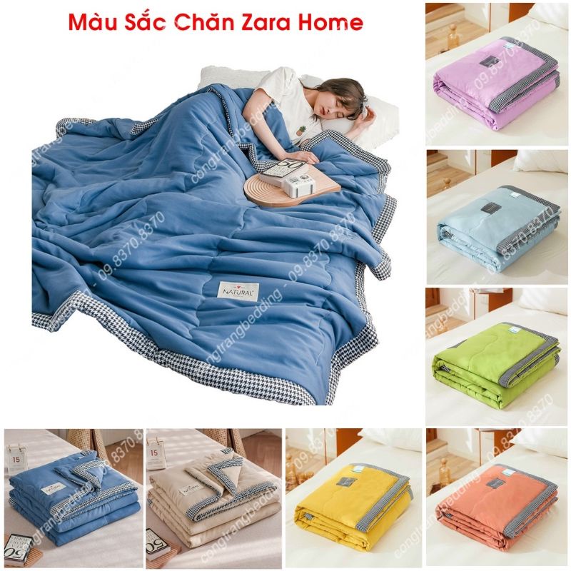 Chăn đũi muji hè thu kẻ caro, chăn zara 20 mẫu mới nhập khẩu Kèm Túi Zip ( size 2mx2m3 )