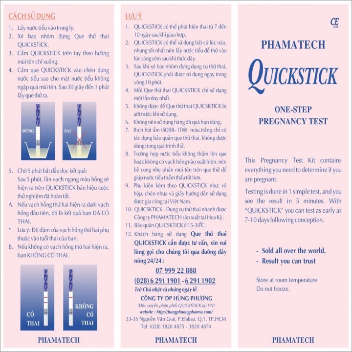 Que thử thai Quickstick ✅ chính hãng ✅