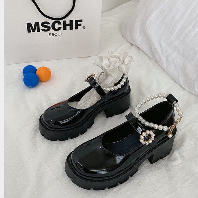 Giày lolita tiểu thư (5cm) quai viền ngọc hoa có đến size 40