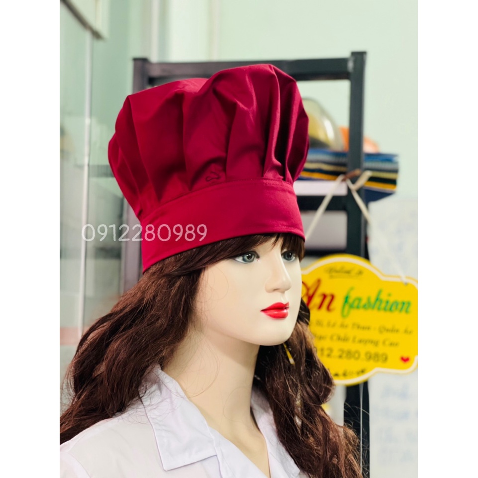Nón Đầu Bếp, Nón Bếp Trưởng Nam Nữ Cao Cấp Nhiều Màu Sắc _ Hình chụp thật