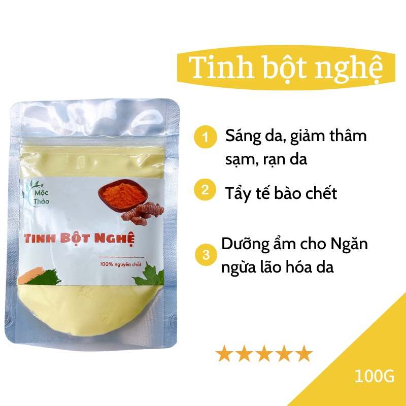 100Gram Tinh bột nghệ,bột đắp mặt nạ nguyên chất mỹ phẩm handmade (có giấy đăng kí kinh doanh và VSATTP)