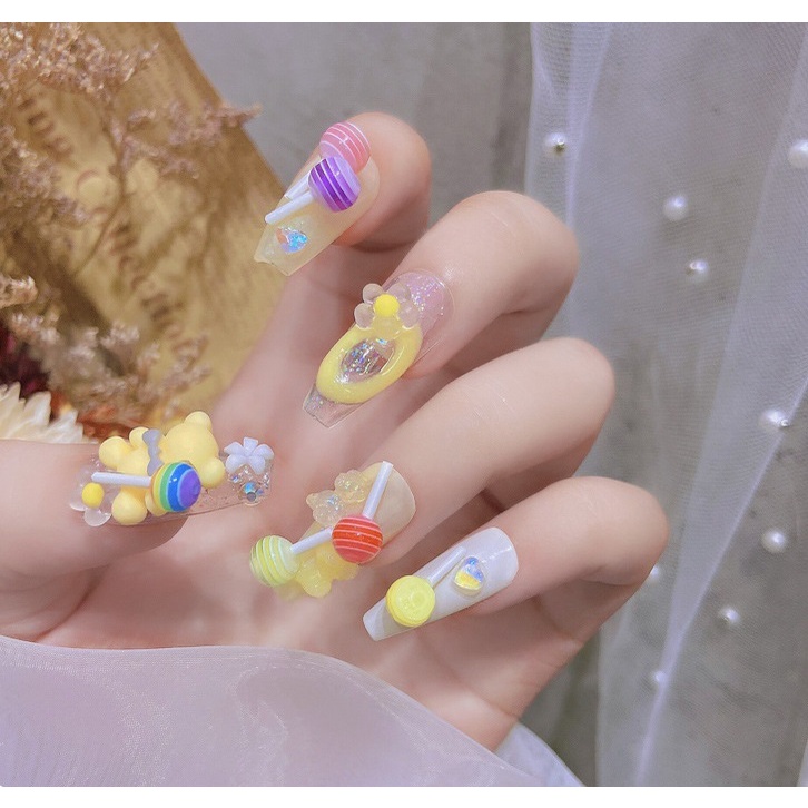Set 5 Kẹo Mút Đủ Màu Tráng Trí Móng