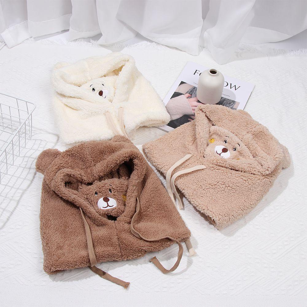 Mũ Beanie Che Tai Dày Dặn Giữ Ấm Hình Gấu Dễ Thương