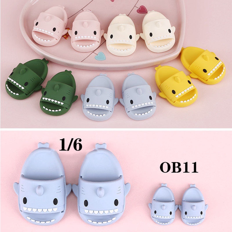 Giày Búp Bê Đồ Chơi Hình Cá Mập BJD ob11 1/12 Cỡ 1/6