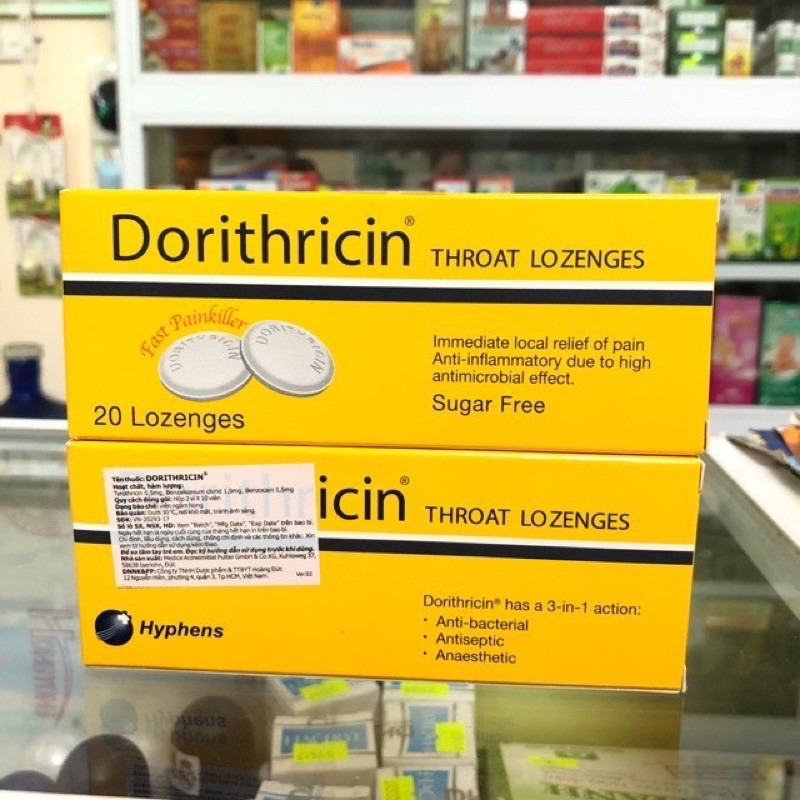 Viên ngậm Dorithricin hộp 2vỉ *10 viên của Đức