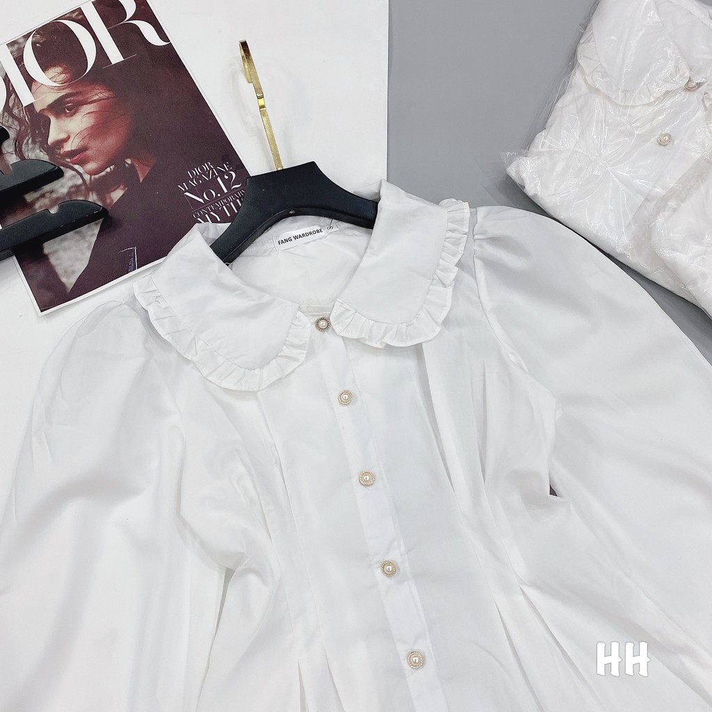 [Mã WASKT304 giảm 15% tối đa 30K đơn 99K] Áo Sơ Mi Thô Triết Eo Cổ Sen - Áo Sơ Mi Nữ Đẹp | BigBuy360 - bigbuy360.vn