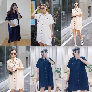 Đầm Suông ULLZANG SHIRT DRESS form rộng oversize