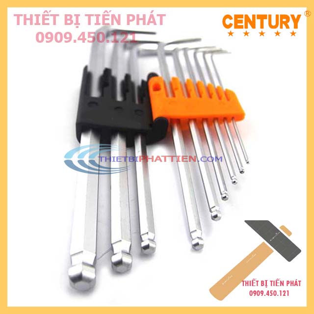 Bộ Lục Giác Hệ Mét CENTURY 9 Cây Đầu Bi Cao Cấp Thép CR-V (Chính Hãng)