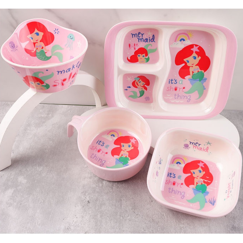 Chén Melamine vuông 2 màu Disney