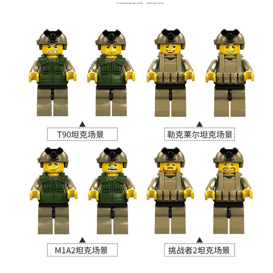 [1242 CHI TIẾT] BỘ ĐỒ CHƠI XẾP HÌNH LEGO XE TĂNG, XE BỌC THÉP, XE PHÁO, Lego Quân Đội