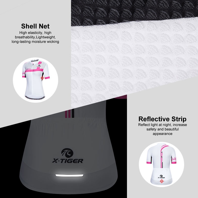 Áo đạp xe X-TIGER ngắn tay thoáng khí thời trang mùa hè dành cho nữ