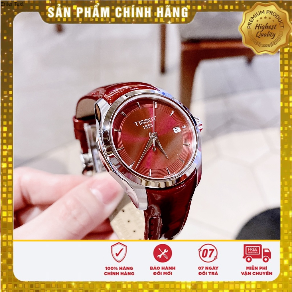 Đồng hồ nữ chính hãng Tissot T035.210.16.371.01 - máy quartz pin Thụy Sĩ - Kính Sapphire - Dây da