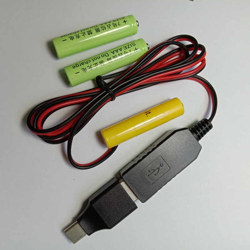 Dây cáp cấp nguồn USB/loại C hủy thay thế pin AAA 4 pin