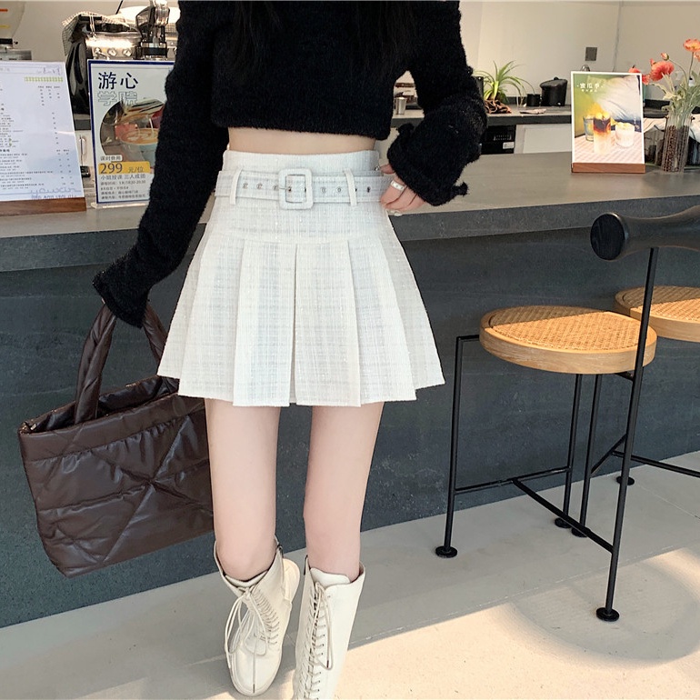 Chân váy SUXI dáng chữ A xếp ly đơn giản phong cách cổ điển thời trang thu đông