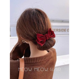 cột tóc xoắn nơ nhung