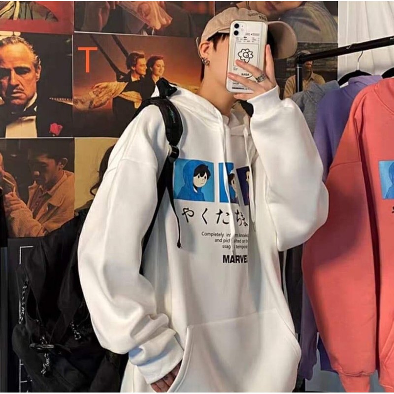 áo hoodie nỉ bông Marvel, áo hodie nỉ mũ túi bụng T