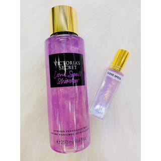 Xịt thơm toàn thân hương nước hoa Victoria Secret Love Spell Shimmer 10ML