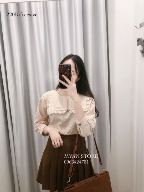 Áo babydoll kiểu vạt vuông viền ren tay lỡ (video+ảnh thật) | BigBuy360 - bigbuy360.vn