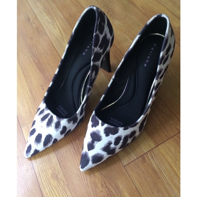 THANH LÝ G88 Giầy cao gót họa tiết da báo Size 34.5