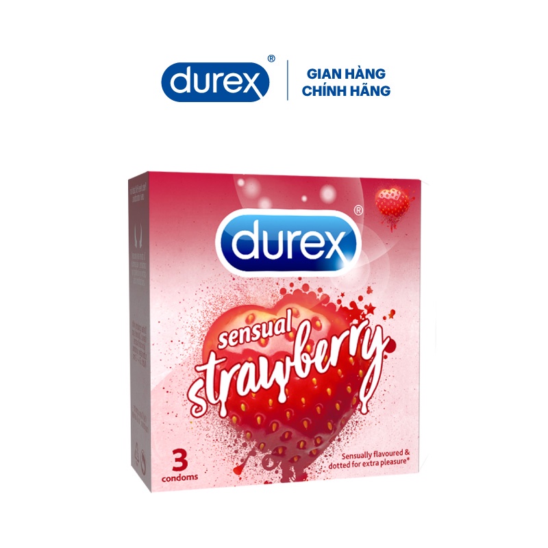 Bao cao su Durex Sensual Strawberry (3 bao/hộp)