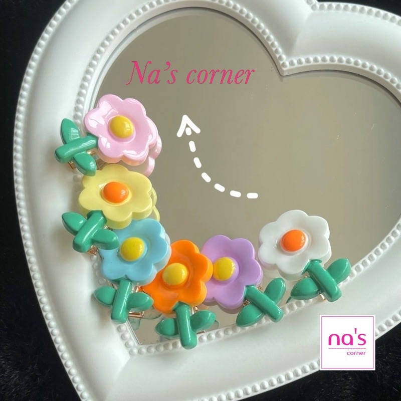 Kẹp tóc mỏ vịt hình bông hoa 3D dễ thương phong cách Hàn quốc màu sắc sinh động